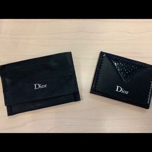 Dior compact mirror with satin sleeve black